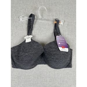 Hanes HU02 34DD Ultimate T-Shirt Soft Contour Underwire Bra Oxford Gray New